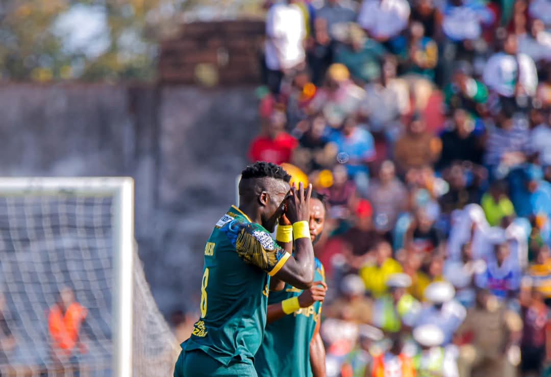 Khalid Aucho celebrates after scoring