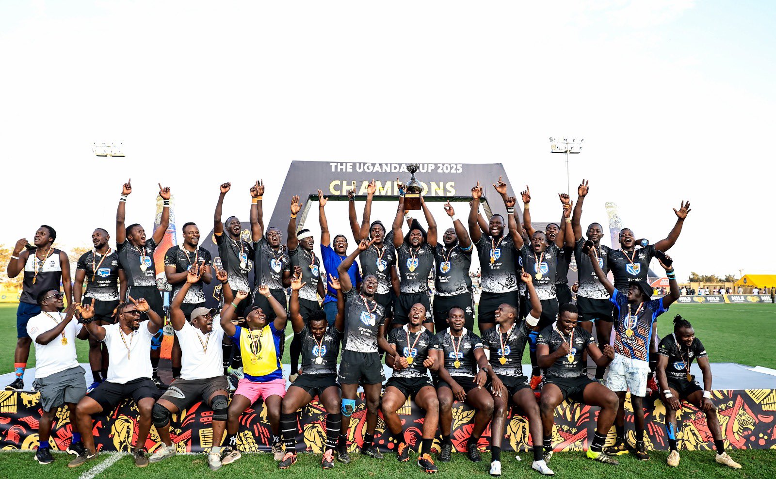 Black Pirates celebrate winning the Uganda Cup