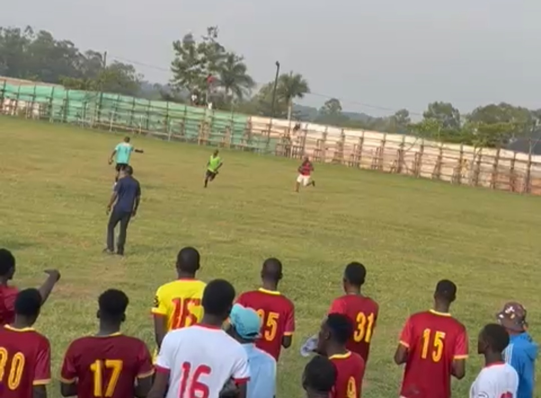 Video still from post-match chaos in Iganga
