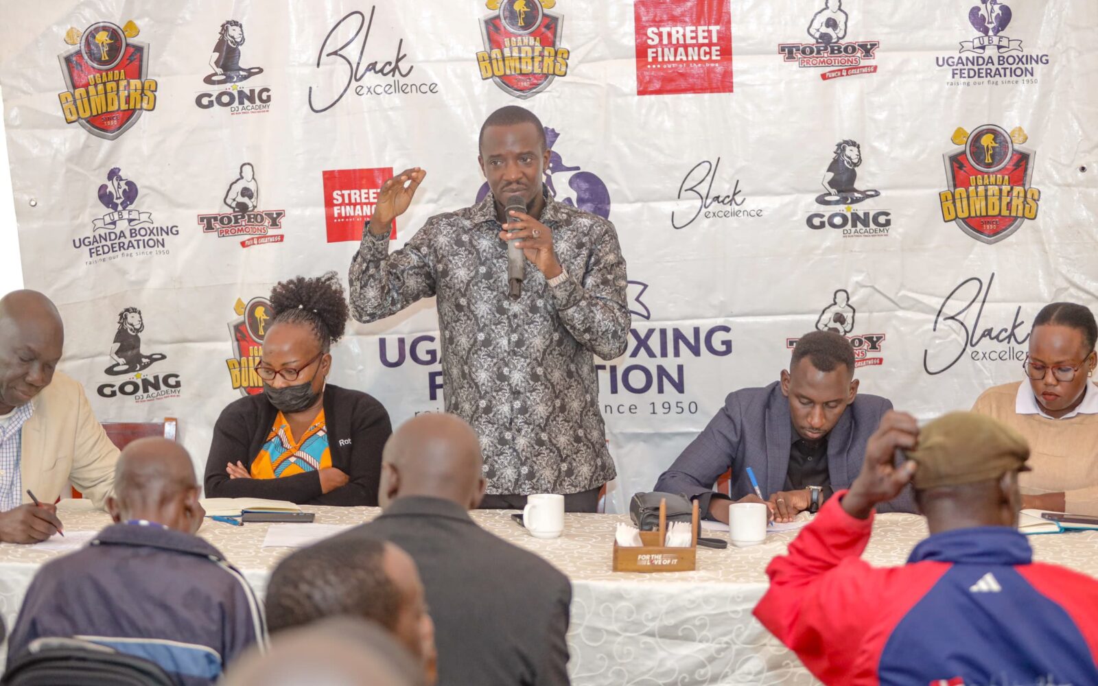 Moses Muhangi after retaining boxing presidency
